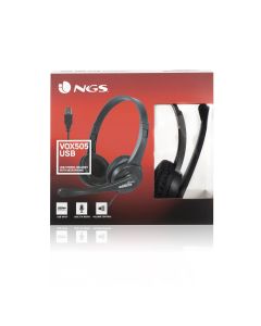 AURICULAR DIADEMA NGS USB VOX 505 CON MICROFONO NEGRO