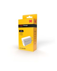 CARGADOR PARED KODAK DUAL USB-A TYPE-C BLANCO