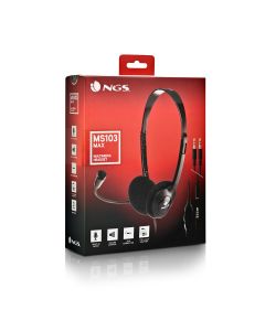 AURICULAR DIADEMA NGS MS103MAX CON MICROFONO NEGRO
