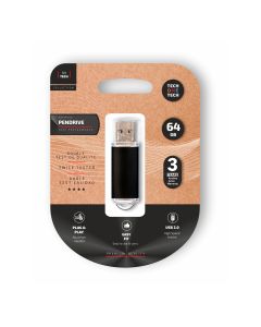 MEMORIA (#) USB 2.0 TECHONETECH 64GB NEGRA