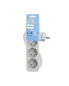 REGLETA 3 SALIDAS PHILIPS CON INTERRUPTOR BLANCA