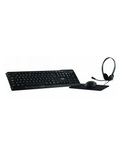 COMBO TNB TECLADO + RATON INAL. + AURICULAR + ALFOMBRILLA NEGRO