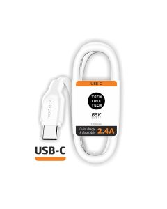 CABLE DATOS TECHONETECH BSK USB-C 2.4A 1M BLANCO