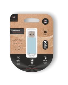 MEMORIA (#) USB 2.0 TECHONETECH BASIC 16GB CELESTE