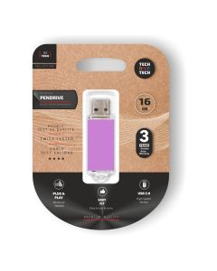 MEMORIA (#) USB 2.0 TECHONETECH BASIC 16GB LILA