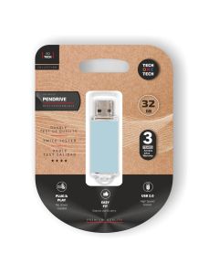 MEMORIA (#) USB 2.0 TECHONETECH BASIC 32GB CELESTE
