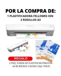 PLASTIFICADORA FELLOWES ION 2 RODILLOS A3
