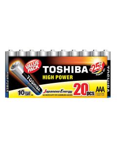 PILAS ALCALINAS TOSHIBA HIGH POWER R03 AAA PACK 20UD