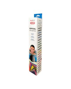 ESPIRAL PLASTICO DHP 5:1 10MM TRANSPARENTE BLANCO Y NEGRO MINIPACK 25UD