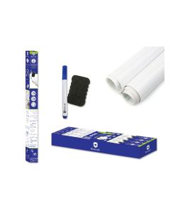 PIZARRA BLANCA BISMARK ADHESIVA + ROTULADOR + BORRADOR ROLLO 50X200CM