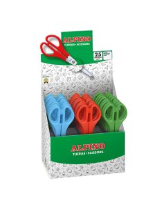 TIJERA ESCOLAR ALPINO 13CM CLIPPER EXPOSITOR 25UD