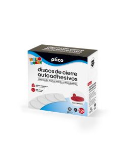 DISCOS CIERRE TEXTIL PLICO AUTOADHESIVOS 20MM ROJO CAJA 200UD