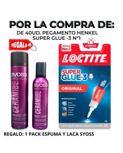 PEGAMENTO HENKEL SUPER GLUE-3 N.1 + 33% GRATIS 4G BLISTER