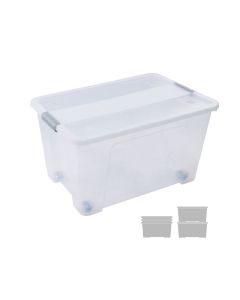 CAJA ALMACENAJE ARCHIVO 2000 APILABLE CON TAPA 52L TRANSPARENTE