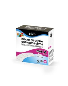 DISCOS CIERRE TEXTIL PLICO AUTOADHESIVOS 10MM BLANCO CAJA 400UD