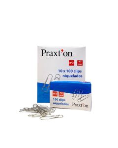 CLIPS METALICO PRAXTON Nº 3 43MM 100U CAJA 10 CAJITAS