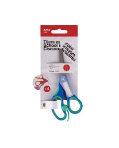 TIJERA ESCOLAR APLI NOMBRE 13,5CM AZUL