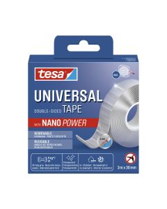 CINTA ADHESIVA TESA DOBLE CARA NANO POWER REMOVIBLE 30MMX3M