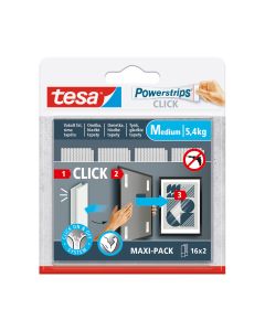 TIRAS ADHESIVAS TESA POWERSTRIPS CLICK 4 PARES 20X80MM