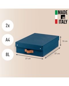 CAJA ALMACENAJE LEITZ APILABLE CON TAPA 27X10X37CM AZUL PACK-2UD