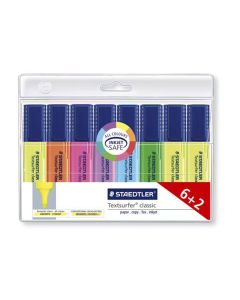 ROTULADOR FLUOR STAEDTLER 364 6+2 COLORES