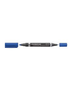 ROTULADOR PERMANENTE LUMOCOLOR DUO AZUL CAJA 10UD