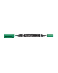 ROTULADOR PERMANENTE LUMOCOLOR DUO VERDE CAJA 10UD