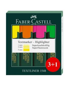 ROTULADOR FLUOR FABER CASTELL TEXTLINER 48 ESTUCHE 3+1