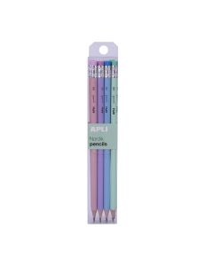 LAPIZ GRAFITO APLI NORDIK HB CON GOMA BLISTER 8UD