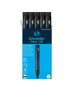ROTULADOR PERMANENTE SCHNEIDER MAXX 130 1-3MM PUNTA REDONDA NEGRO CAJA 10UD