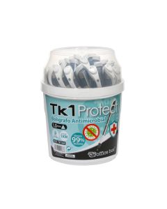 BOLIGRAFO OFICCE BOX ANTIMICROBIAL TK1 PROTECT NEGRO BOTE 50UD