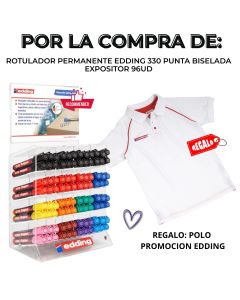 ROTULADOR PERMANENTE EDDING 330 PUNTA BISELADA EXPOSITOR 96UD