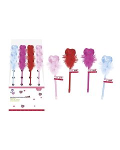 BOLIGRAFO BISMARK LENTEJUELAS LOVE CORAZON EXPOSITOR 12UD