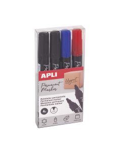 ROTULADOR PERMANENTE APLI 3MM PUNTA REDONDA ESTUCHE 4UD