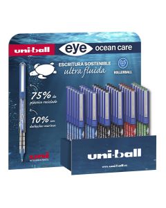 ROTULADOR UNI EYE UB-150 4 COLORES OCEAN CARE EXPOSITOR 36UD