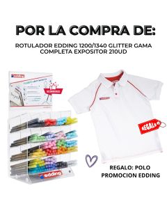 ROTULADOR EDDING 1200/1340 GLITTER GAMA COMPLETA EXPOSITOR 210UD