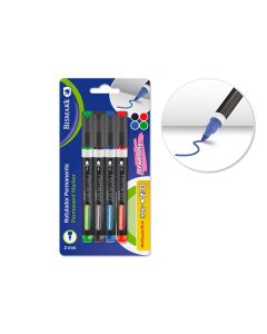 ROTULADOR PERMANENTE BISMARK 2MM PUNTA REDONDA 4 COLORES