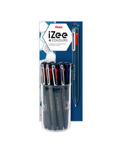 BOLIGRAFO PENTEL 4 COLORES IZEE AZUL MARINO EXPOSITOR 12UD