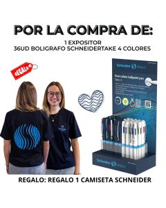 BOLIGRAFO SCHNEIDER TAKE 4 COLORES EXPOSITOR 36UD