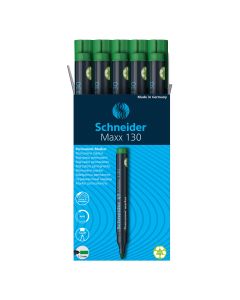 ROTULADOR PERMANENTE SCHNEIDER MAXX 130 1-3MM PUNTA REDONDA VERDE CAJA 10UD