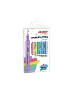 ROTULADOR FLUOR ALPINO COLOR EXPERIENCE GLITTER 6 COLORES