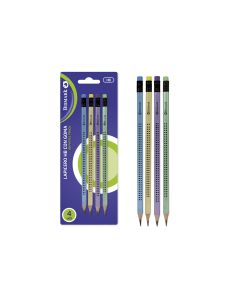 LAPIZ GRAFITO BISMARK HB CON GOMA DOTS PASTEL BLISTER 4UD