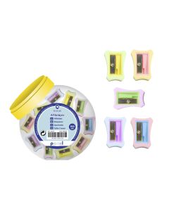 AFILALAPIZ PLASTICO BISMARK 1 USO PASTEL BICOLOR ERGONOMICO BOMBONERA 100UD
