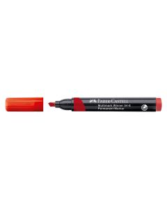 ROTULADOR PERMANENTE FABER CASTELL MULTIMARK WINNER 54-E PUNTA BISELADA ROJO CAJA 12UD
