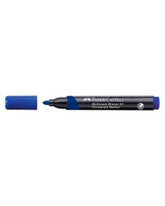 ROTULADOR PERMANENTE FABER CASTELL WINNER 23 PUNTA REDONDA AZUL CAJA 12UD