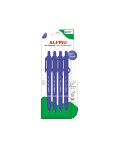 BOLIGRAFO ALPINO SOFT TOUCH AZUL BLISTER 4UD