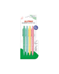 BOLIGRAFO ALPINO SOFT TOUCH PASTEL SURTIDO BLISTER 4UD