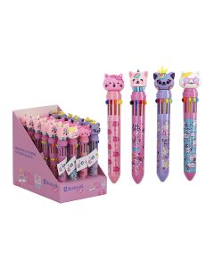 BOLIGRAFO BISMARK 10 COLORES DREAM CATS EXPOSITOR 24UD