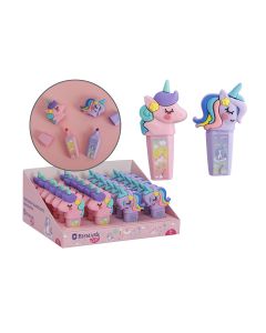 ROTULADOR FLUOR BISMARK UNICORNIOS PUNTA BISELADA EXPOSITOR 24UD