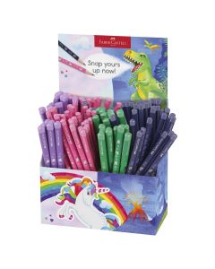 LAPIZ GRAFITO FABER CASTELL HB DINOSAURIO & UNICORNIO EXPOSITOR 120UD